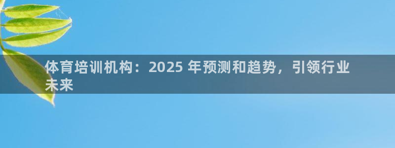 富联官方网站下载app：体育培训机构：2025 年预